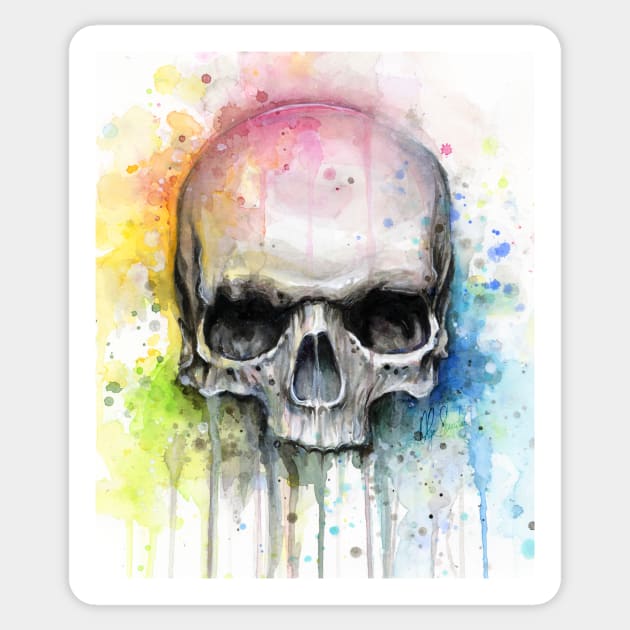 Skull Watercolor Sticker by Olechka